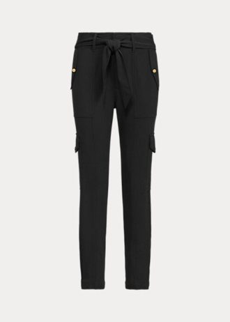 Černé dámské kalhoty Ralph Lauren Belted Ponte Cargo