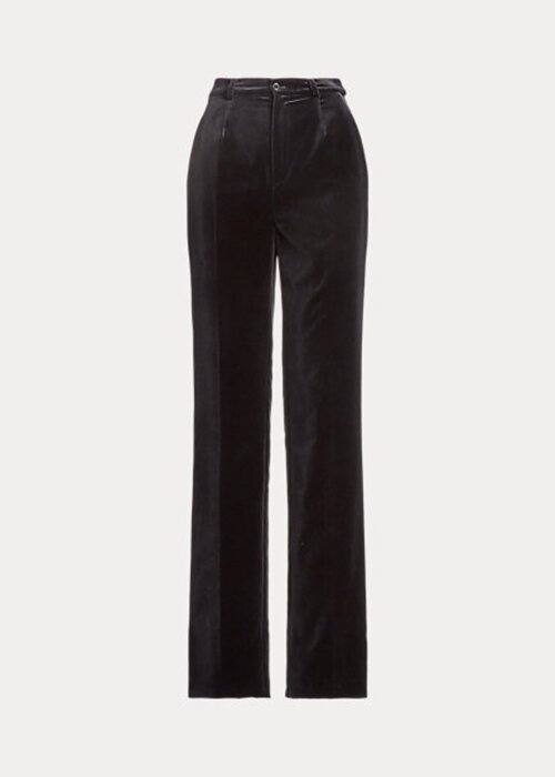 Černé dámské kalhoty Ralph Lauren Declynn Velvet Černé dámské kalhoty Ralph Lauren Declynn Velvet