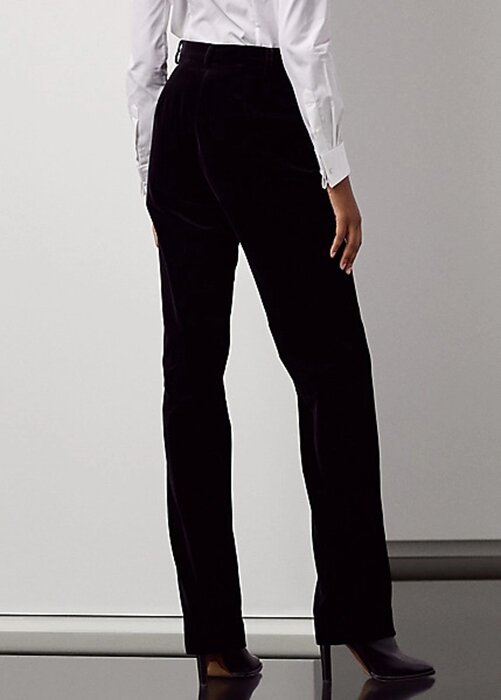 Černé dámské kalhoty Ralph Lauren Declynn Velvet Černé dámské kalhoty Ralph Lauren Declynn Velvet