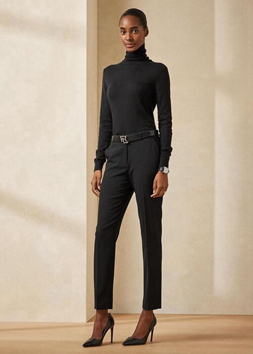 Černé dámské kalhoty Ralph Lauren Simone Virgin Wool Černé dámské kalhoty Ralph Lauren Simone Virgin Wool