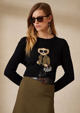 Černé dámské kašmírové svetry Ralph Lauren Utility Bear