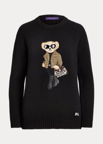 Černé dámské kašmírové svetry Ralph Lauren Utility Bear