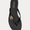 Černé dámské kožené žabky Ralph Lauren Emalia Nappa
