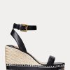 Černá dámská kožená espadrilka Ralph Lauren Hilarie Černá dámská kožená espadrilka Ralph Lauren Hilarie