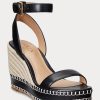 Černá dámská kožená espadrilka Ralph Lauren Hilarie Černá dámská kožená espadrilka Ralph Lauren Hilarie