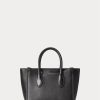 Černé dámské kožené kabelky Ralph Lauren Mini Sloane Satchel Bags
