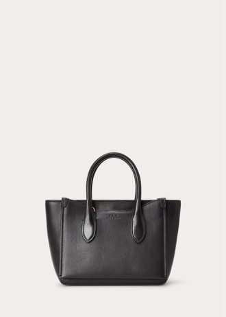Černé dámské kožené kabelky Ralph Lauren Mini Sloane Satchel Bags