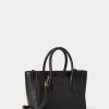 Černé dámské kožené kabelky Ralph Lauren Mini Sloane Satchel Bags