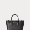 Černé dámské kožené kabelky Ralph Lauren Mini Sloane Satchel Bags