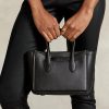 Černé dámské kožené kabelky Ralph Lauren Mini Sloane Satchel Bags