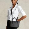 Černé dámské kožené kabelky Ralph Lauren Mini Sloane Satchel Bags