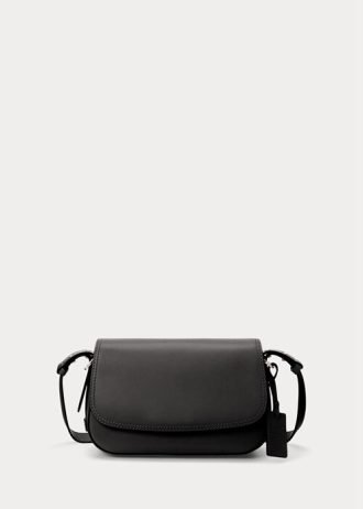 Černé dámské kožené malé kabelky Maddy přes rameno Ralph Lauren