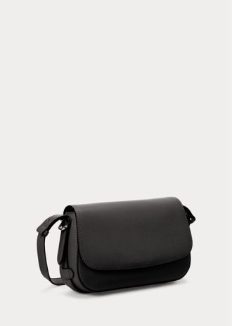 Černé dámské kožené malé kabelky Maddy přes rameno Ralph Lauren
