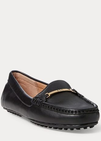 Černé dámské kožené mokasíny Ralph Lauren Briony Driver Černé dámské kožené mokasíny Ralph Lauren Briony Driver