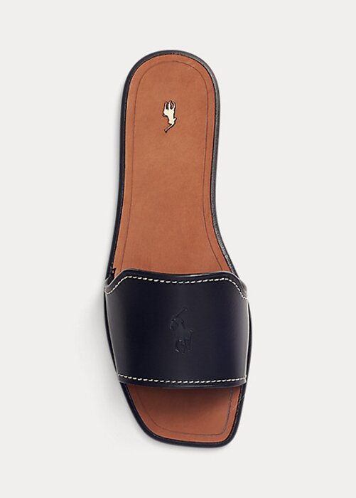 Černé dámské kožené pantofle Ralph Lauren Vachetta Černé dámské kožené pantofle Ralph Lauren Vachetta