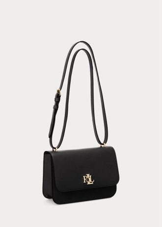 Černé dámské kožené střední tašky přes rameno Ralph Lauren