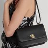 Černé dámské kožené střední tašky přes rameno Ralph Lauren