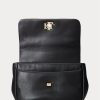 Černé dámské kožené střední tašky přes rameno Ralph Lauren Nappa
