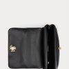 Černé dámské kožené střední tašky přes rameno Ralph Lauren Nappa