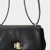 Černé dámské kožené střední tašky přes rameno Ralph Lauren Nappa