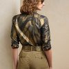 Černé dámské košile Ralph Lauren Keara s volánkovým trimem a kovovým lemem Černé dámské košile Ralph Lauren Keara s volánkovým trimem a kovovým lemem