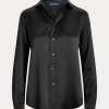 Černé dámské košile Ralph Lauren Silk Charmeuse Černé dámské košile Ralph Lauren Silk Charmeuse
