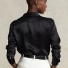 Černé dámské košile Ralph Lauren Silk Charmeuse Černé dámské košile Ralph Lauren Silk Charmeuse