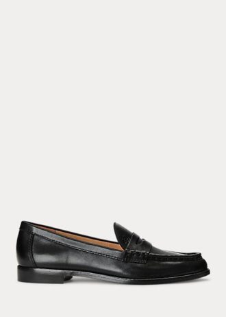 Černé dámské leštěné kožené mokasíny Ralph Lauren Wynnie Černé dámské leštěné kožené mokasíny Ralph Lauren Wynnie