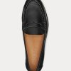 Černé dámské leštěné kožené mokasíny Ralph Lauren Wynnie