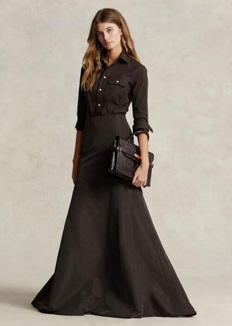 Černé dámské Maxisukně Ralph Lauren Taffeta Mermaid