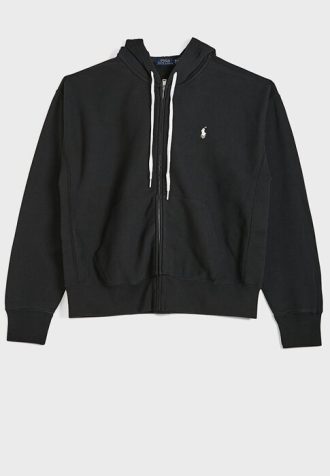 Černá dámská mikina se stahovací šňůrkou Ralph Lauren Logo Černá dámská mikina se stahovací šňůrkou Ralph Lauren Logo