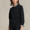 Černé dámské mikiny Ralph Lauren Fleece Crewneck Pullover