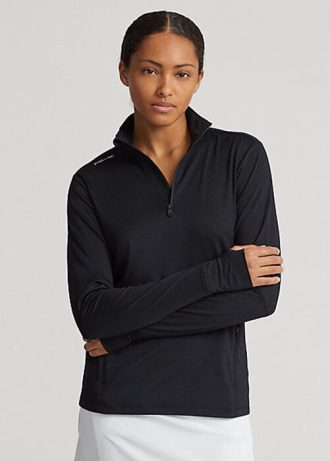 Černé dámské mikiny Ralph Lauren Stretch Jersey na čtvrtiny zip Černé dámské mikiny Ralph Lauren Stretch Jersey na čtvrtiny zip