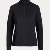 Černé dámské mikiny Ralph Lauren Stretch Jersey na čtvrtiny zip