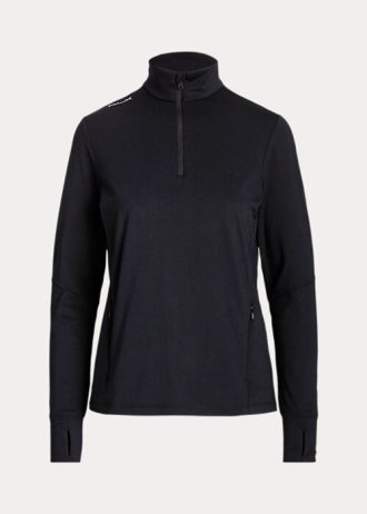 Černé dámské mikiny Ralph Lauren Stretch Jersey na čtvrtiny zip Černé dámské mikiny Ralph Lauren Stretch Jersey na čtvrtiny zip