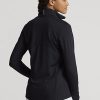 Černé dámské mikiny Ralph Lauren Stretch Jersey na čtvrtiny zip
