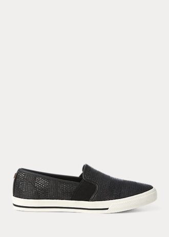 Černé dámské nazouvací tenisky Ralph Lauren Jinny Woven