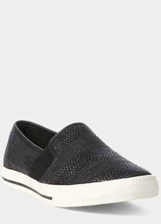 Černé dámské nazouvací tenisky Ralph Lauren Jinny Woven