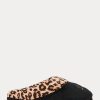Černé dámské pantofle Ralph Lauren Leopard Logo Černé dámské pantofle Ralph Lauren Leopard Logo