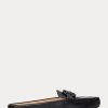 Černé dámské ploché boty Ralph Lauren Brynn Burnished Leather Driver
