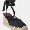 Černý dámský plátěný klín Ralph Lauren Espadrille Černý dámský plátěný klín Ralph Lauren Espadrille