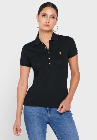 Černé dámské polokošile Ralph Lauren Button Detail Shirt