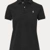 Černé dámské polokošile Ralph Lauren Classic Fit Mesh Polo