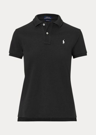 Černé dámské polokošile Ralph Lauren Classic Fit Mesh Polo