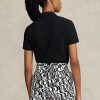 Černé dámské polokošile Ralph Lauren Classic Fit Mesh Polo