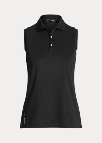 Černé dámské polokošile Ralph Lauren Classic Fit Piqué bez rukávů