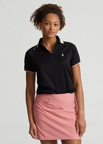 Černé dámské polokošile Ralph Lauren Tailored Fit Quarter-Zip