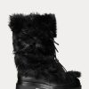 Černé dámské Ralph Lauren Celia Shearling & Leštěné kožené boty