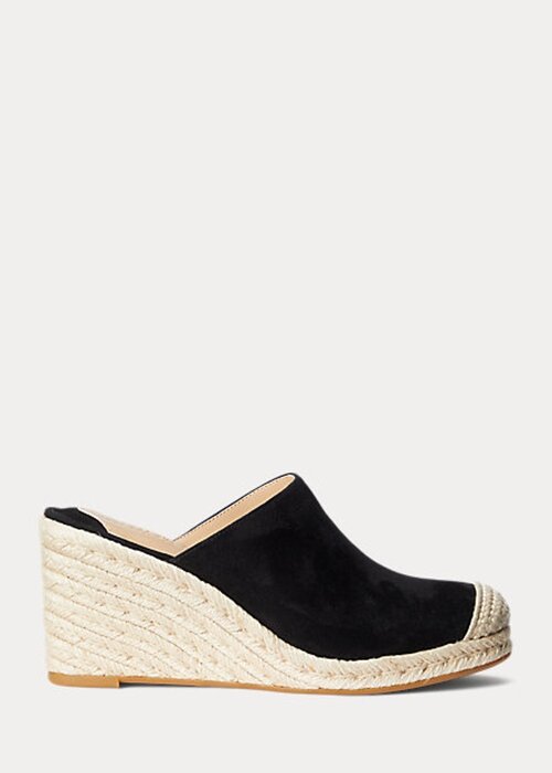 Černé dámské Ralph Lauren Pennie Suede Espadrille Černé dámské Ralph Lauren Pennie Suede Espadrille