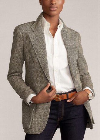 Černé dámské sako Ralph Lauren The Tweed Blazers
